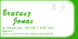 brutusz jonas business card